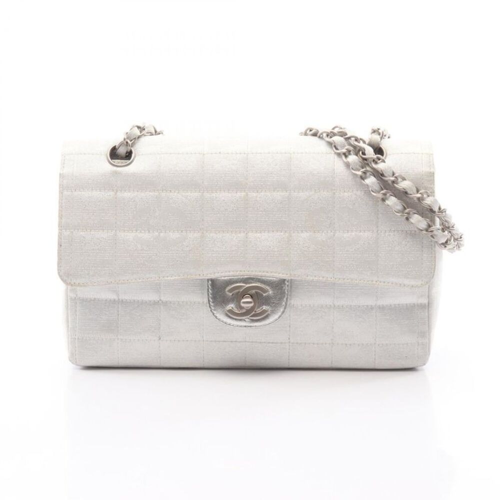 Chanel New Travel Line Leather Nylon Canvas Shoulder Bag